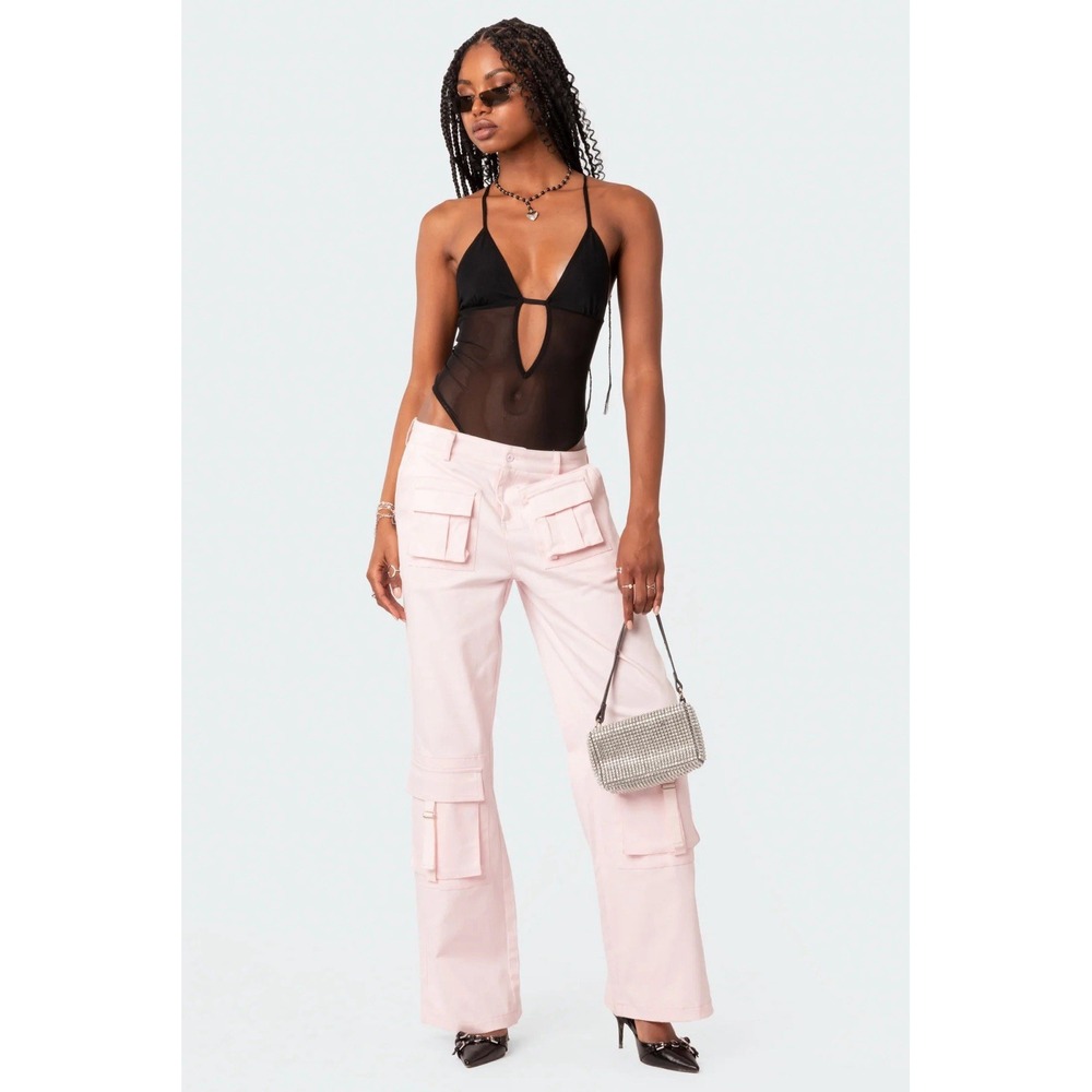 Edikted Alva Open Back Sheer Mesh Bodysuit Party‎ Sexy